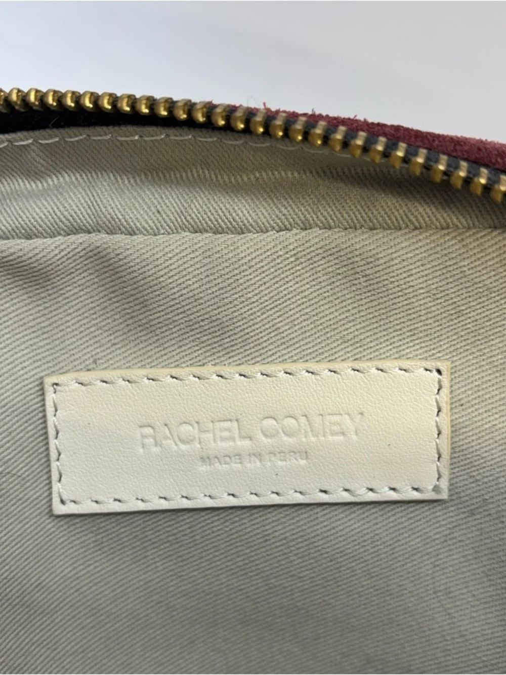 Rachel Comey Suede Maroon Red Crossbody Bump Bag Floral Strap Boho Preppy - Picture 5 of 7